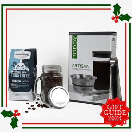 Toddy® Artisan Small Batch Cold Brewer + 12 oz Frostbite Organic Cold Brew + Mason Jar - Coffee Gift Set