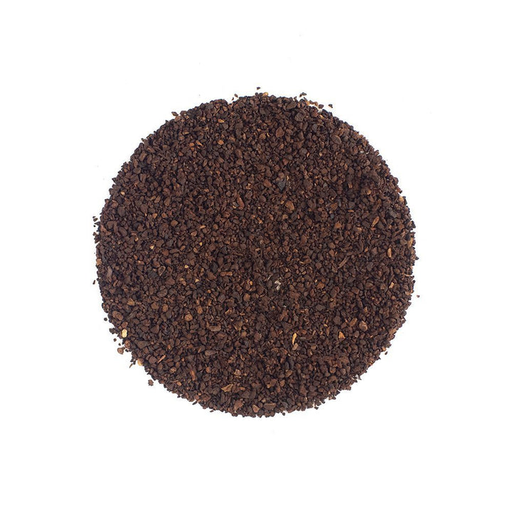 Positively Botanicals Organic Chicory Root loose herbal supplement, finely ground, offering a naturally caffeine-free roasted flavor.