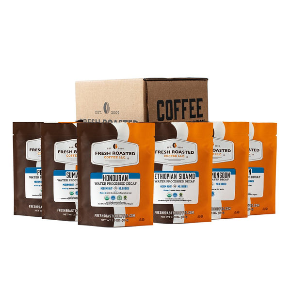 Fresh Roasted Six Pack Sampler - Organic Water-Processed Decafs