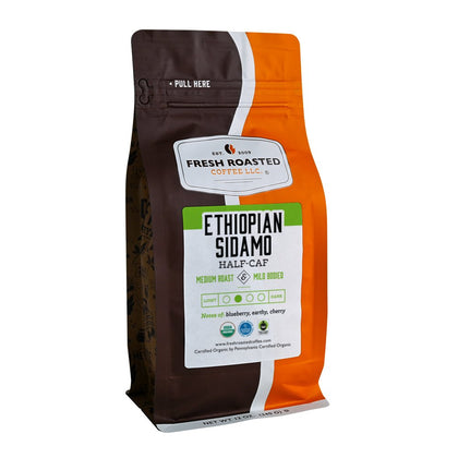 Organic Ethiopian Sidamo Swiss Water Half Caf - Roasted Coffee