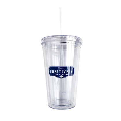 Positively Tea 16 oz. Double Wall Acrylic Tumbler w/ Straw