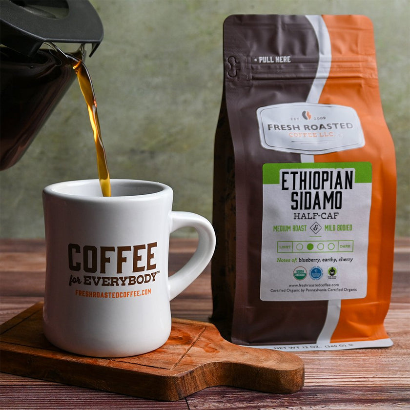 Organic Ethiopian Sidamo Swiss Water Half Caf - Roasted Coffee