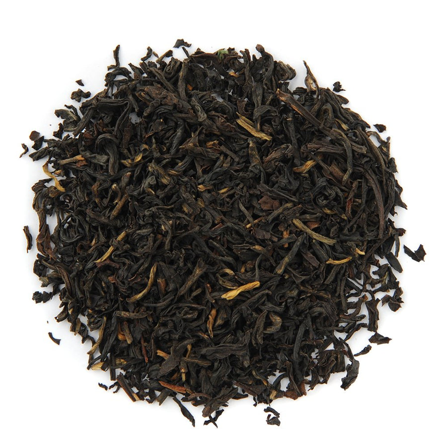 Organic Irish Breakfast loose leaf black tea blend, rich in robust and malty flavor with a strong morning brew.
