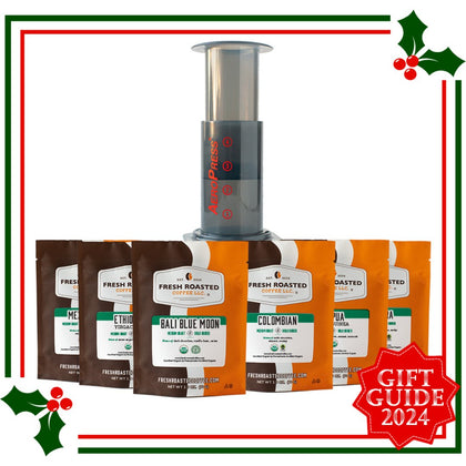 Aeropress + Organic Single-Origin Medium Roast Six-Pack  - Coffee Gift Set