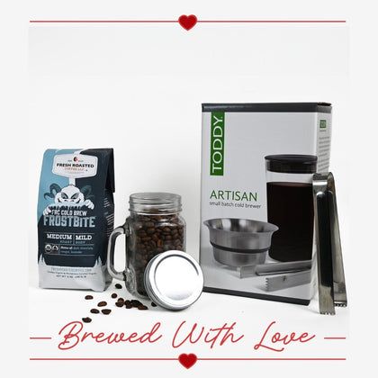 Toddy® Artisan Small Batch Cold Brewer + 12 oz Frostbite Organic Cold Brew + Mason Jar - Coffee Gift Set